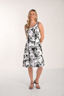 Frank Lyman Floral A-line Dress With Pockets Style 266141