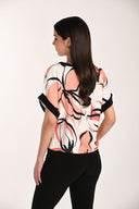 Frank Lyman Floral Print Short Sleeve Cropped Top Style 266217