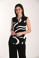 Frank Lyman Abstract Print Sleeveless Blouse Style 266237