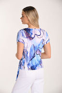 Frank Lyman Casual Abstract Crew Neck Top Style 266244