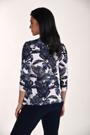 Frank Lyman Floral Print Crew Neck Top Style 266341