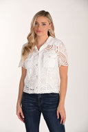 Frank Lyman Short Sleeve Lace Top Style 266387