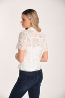 Frank Lyman Short Sleeve Lace Top Style 266387