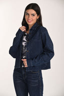 Frank Lyman Jeweled Collared Denim Jacket Style 266509