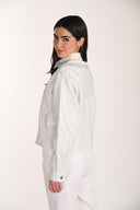 Frank Lyman Jeweled Collared Denim Jacket Style 266509