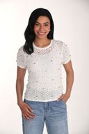 Frank Lyman Casual Jewel Crew Neck Top Style 266510