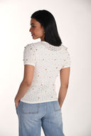 Frank Lyman Casual Jewel Crew Neck Top Style 266510
