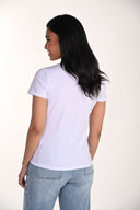 Frank Lyman White/Multi T-Shirt with Multi-Bow Design Style 266516