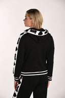 Frank Lyman Black/Off-White Sports Jacket with Hoodie Style 266533