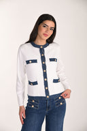 Frank Lyman Casual Long-sleeve Crew Neck Cardigan Style 266536