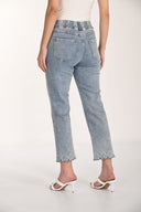 Frank Lyman Slim Fit Cropped Embellished Jeans Style 266558