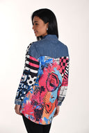 Frank Lyman Casual Print Button Closure Shirt Style 266560