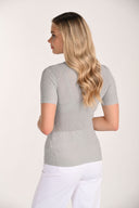 Frank Lyman Embellished Crew Neck Short Sleeve Top Style 266563