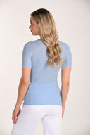 Frank Lyman Embellished Crew Neck Short Sleeve Top Style 266563