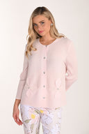 Frank Lyman Floral Appliqué Hip-length Cardigan Style 266576