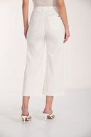 Frank Lyman Cropped Wide-leg Denim Trousers Style 266590