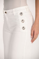 Frank Lyman Cropped Wide-leg Denim Trousers Style 266590