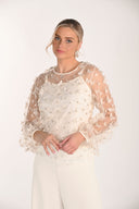 Frank Lyman Floral Embellished Top Style 268512