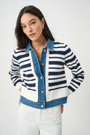 Joseph Ribkoff Striped Cotton Knit Jacket Style 271901