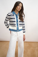 Joseph Ribkoff Striped Cotton Knit Jacket Style 271901