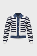 Joseph Ribkoff Striped Cotton Knit Jacket Style 271901