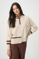 Joseph Ribkoff Striped Mock Neck Sweater Style 271902