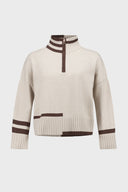 Joseph Ribkoff Striped Mock Neck Sweater Style 271902
