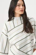 Joseph Ribkoff Abstract Stripe Mock Neck Sweater Style 271903