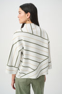 Joseph Ribkoff Abstract Stripe Mock Neck Sweater Style 271903