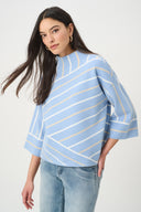 Joseph Ribkoff Abstract Stripe Mock Neck Sweater Style 271903
