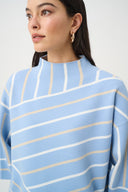 Joseph Ribkoff Abstract Stripe Mock Neck Sweater Style 271903