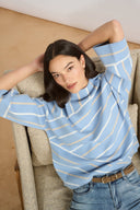 Joseph Ribkoff Abstract Stripe Mock Neck Sweater Style 271903