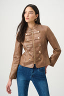 Joseph Ribkoff Foiled Faux Suede Military Jacket Style 271905