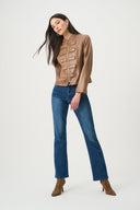 Joseph Ribkoff Foiled Faux Suede Military Jacket Style 271905
