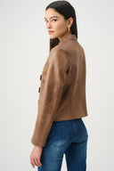 Joseph Ribkoff Foiled Faux Suede Military Jacket Style 271905
