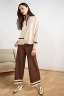 Joseph Ribkoff Striped Hem Knitted Culotte Style 271959