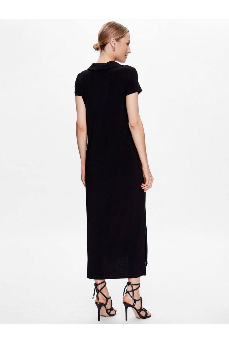 Joseph Ribkoff Black Solid Silky Knit Trapeze Dress Style 231178X 