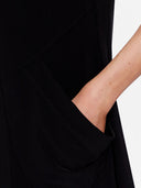 Joseph Ribkoff Black Solid Silky Knit Trapeze Dress Style 231178X