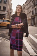 Joseph Ribkoff Black Faux Fur Collar Suede Jacket Style 243907