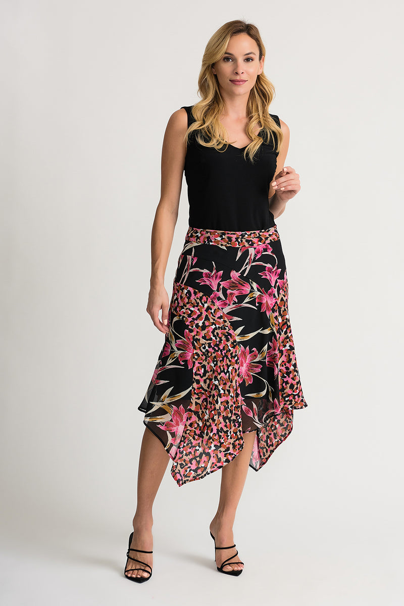 Joseph Ribkoff Black-Multi Skirt Style 202174