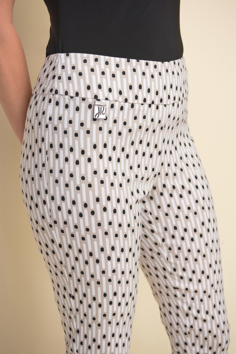 Joseph Ribkoff Beige-White-Black Pants Style 212141