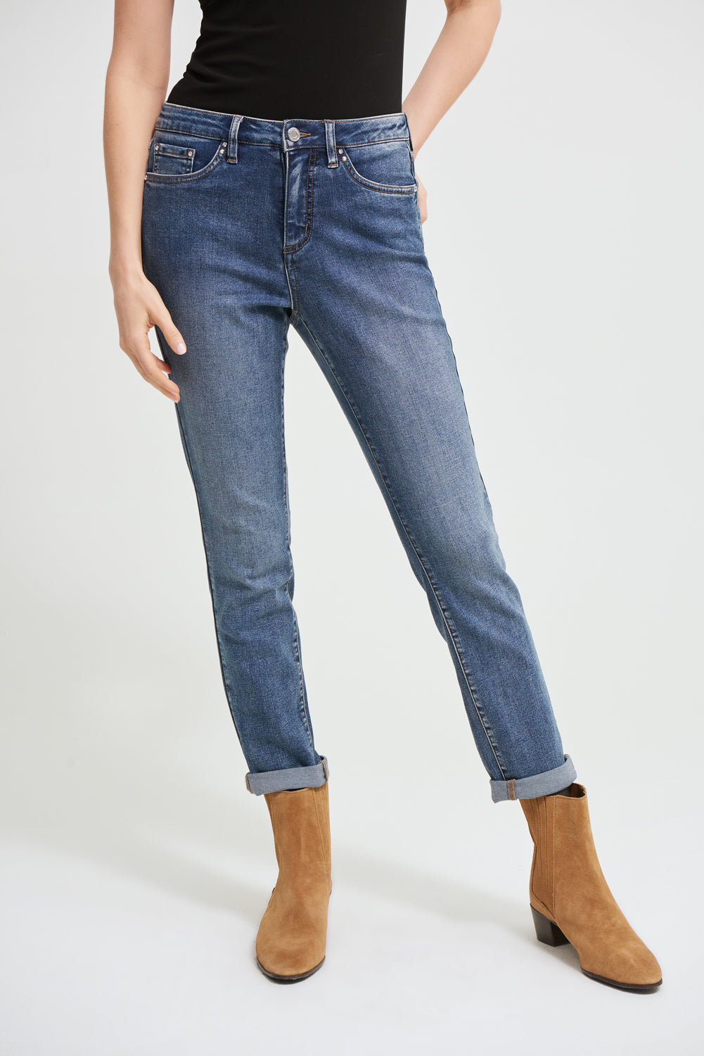 Joseph Ribkoff Denim Medium Blue Straight Leg Jeans Style 213942