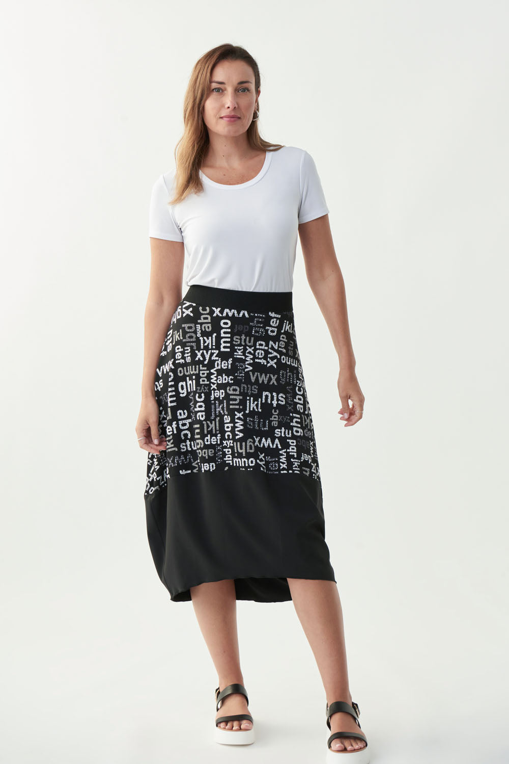 Joseph Ribkoff Black/Vanilla/Grey Skirt Style 221127 - 1