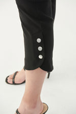 Joseph Ribkoff Black Capri Pant with Button Detail Style 221284