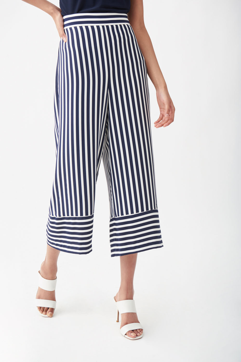 Joseph Ribkoff Midnight Blue-Vanilla Striped Pant Style 221341
