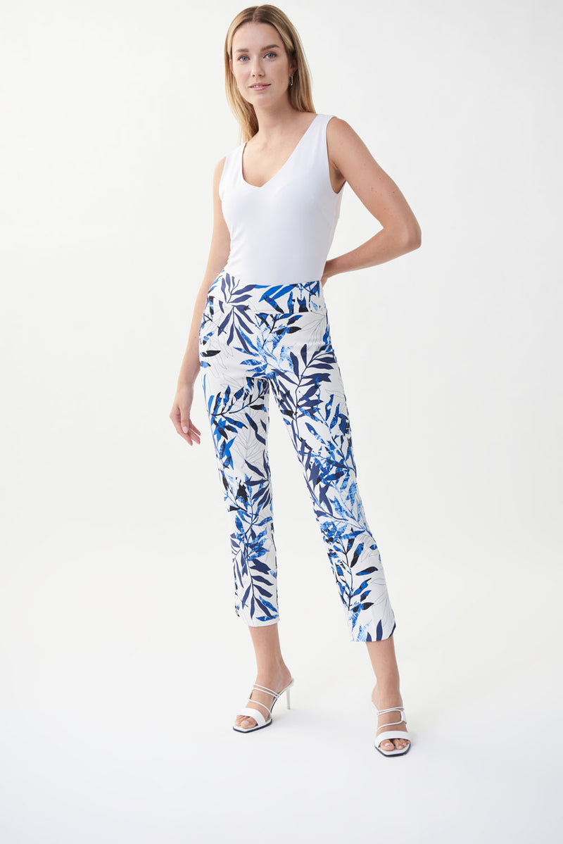 Joseph Ribkoff Vanilla-Multi Tropical Print Cropped Pant Style 222010