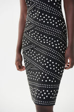 Joseph Ribkoff Black-Vanilla Polka Dot Dress Style 222015