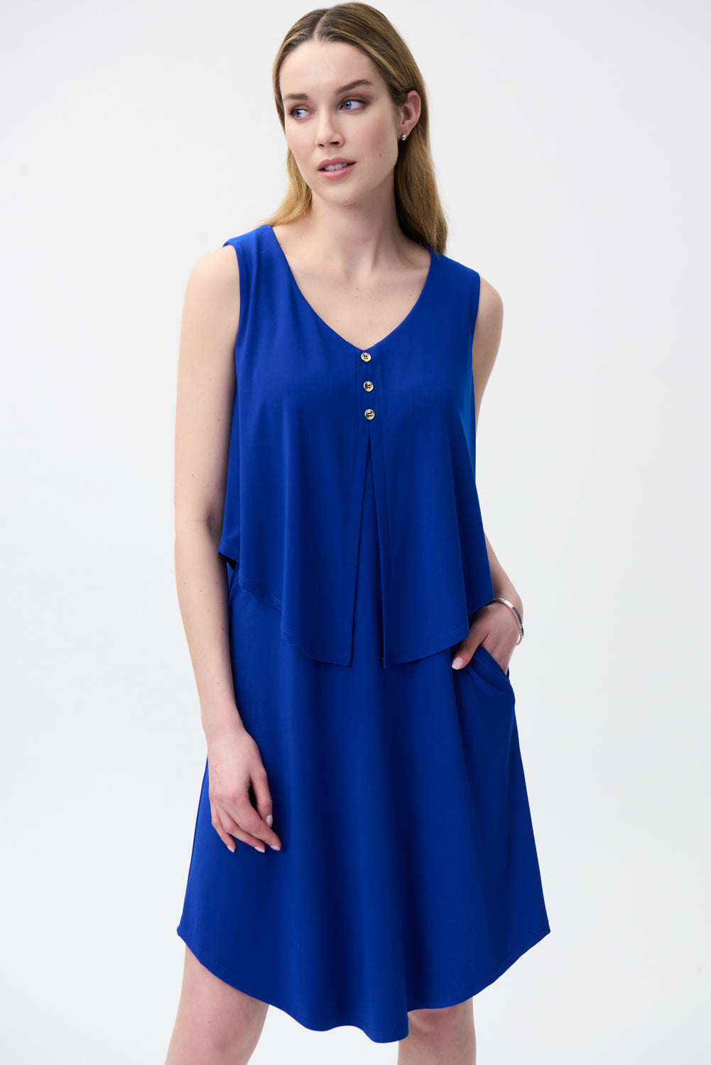 Joseph Ribkoff Royal Sleeveless Jersey Dress Style 222203