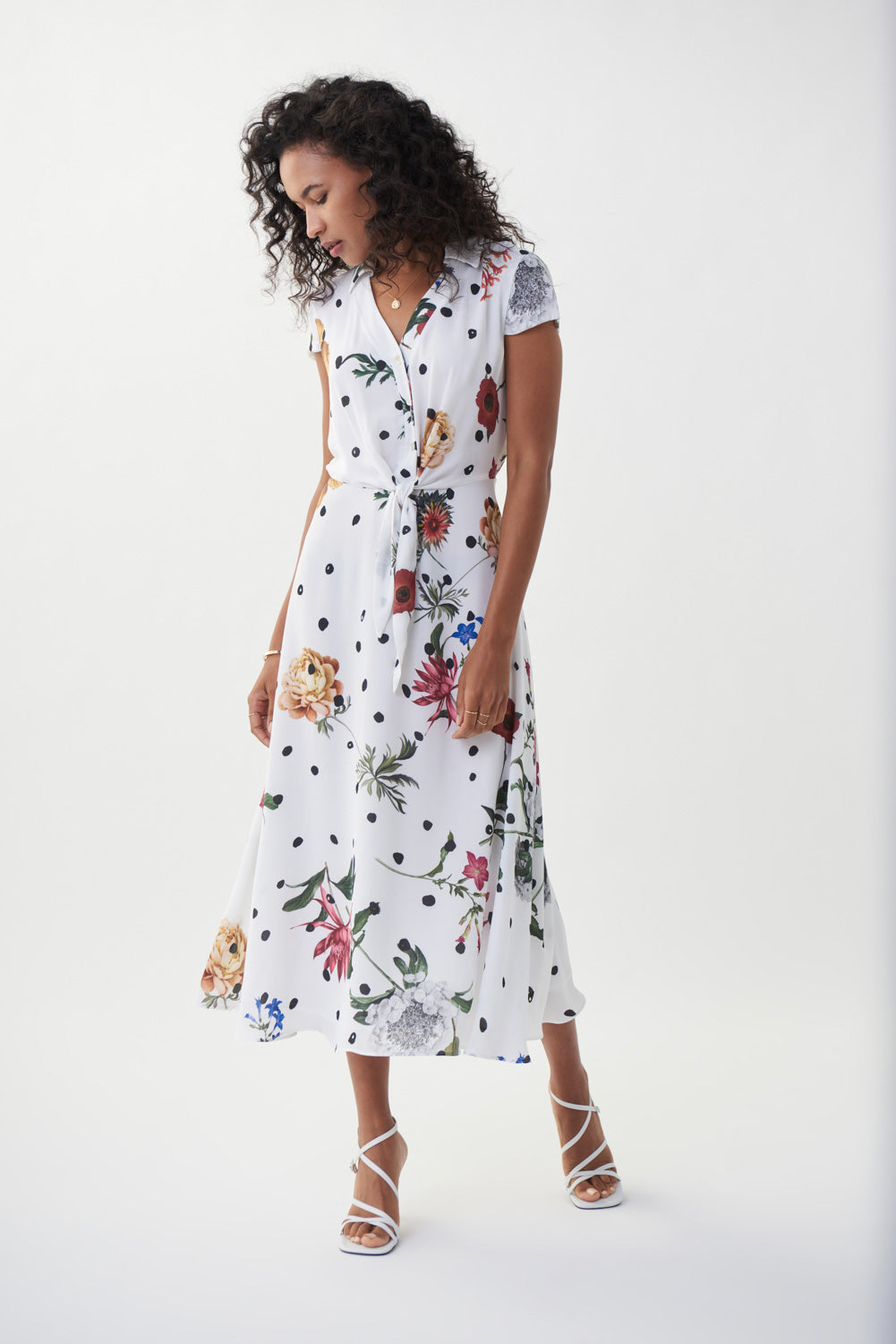 Joseph Ribkoff Vanilla-Multi Floral Fit & Flare Dress Style 222216