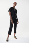 Joseph Ribkoff Black Short Sleeve Hoodie Style 222237